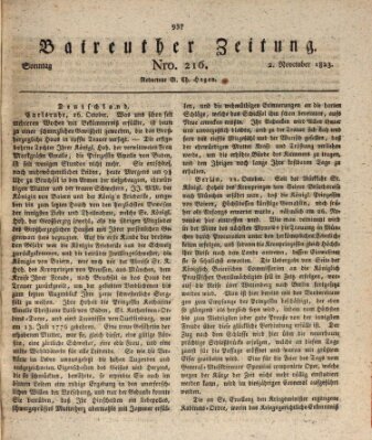 Bayreuther Zeitung Sonntag 2. November 1823