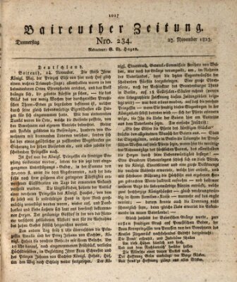 Bayreuther Zeitung Donnerstag 27. November 1823