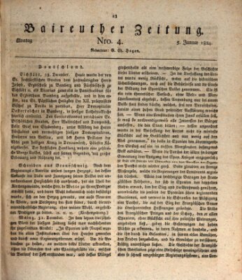 Bayreuther Zeitung Montag 5. Januar 1824