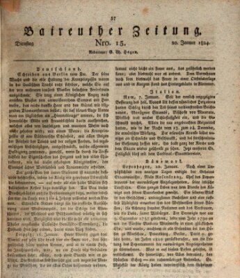 Bayreuther Zeitung Dienstag 20. Januar 1824