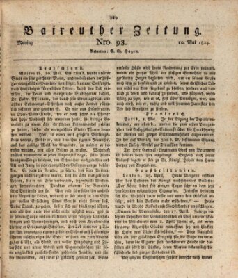 Bayreuther Zeitung Montag 10. Mai 1824