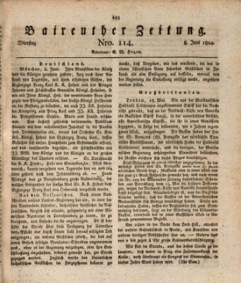 Bayreuther Zeitung Dienstag 8. Juni 1824
