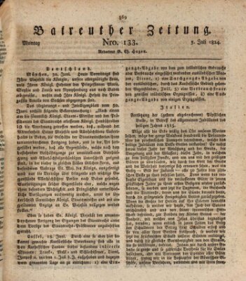 Bayreuther Zeitung Montag 5. Juli 1824