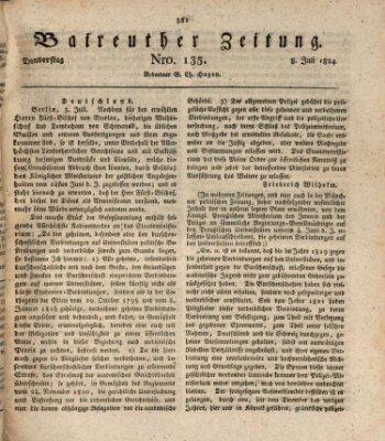 Bayreuther Zeitung Donnerstag 8. Juli 1824