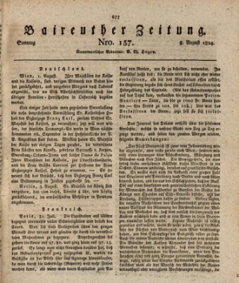 Bayreuther Zeitung Sonntag 8. August 1824