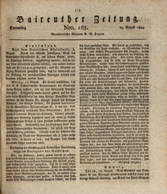Bayreuther Zeitung Donnerstag 19. August 1824