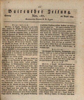 Bayreuther Zeitung Sonntag 22. August 1824