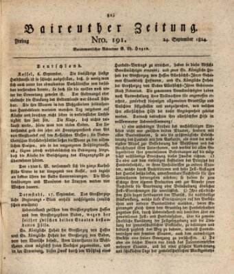 Bayreuther Zeitung Freitag 24. September 1824