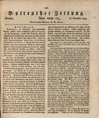Bayreuther Zeitung Dienstag 16. November 1824