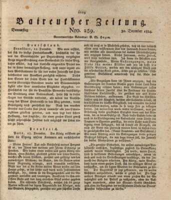Bayreuther Zeitung Donnerstag 30. Dezember 1824