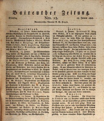 Bayreuther Zeitung Dienstag 18. Januar 1825