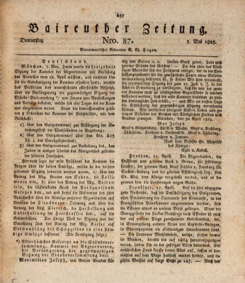 Bayreuther Zeitung Donnerstag 5. Mai 1825