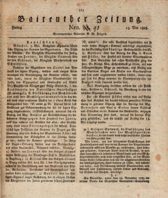 Bayreuther Zeitung Freitag 13. Mai 1825