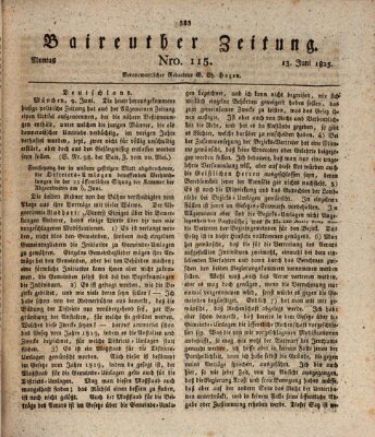 Bayreuther Zeitung Montag 13. Juni 1825