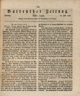 Bayreuther Zeitung Sonntag 31. Juli 1825
