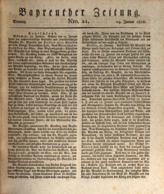 Bayreuther Zeitung Sonntag 29. Januar 1826