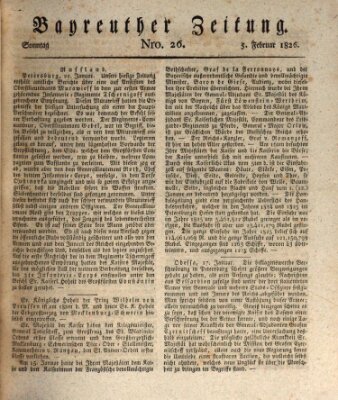 Bayreuther Zeitung Sonntag 5. Februar 1826