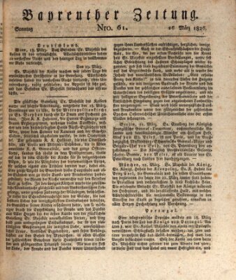 Bayreuther Zeitung Sonntag 26. März 1826
