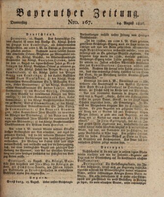 Bayreuther Zeitung Donnerstag 24. August 1826