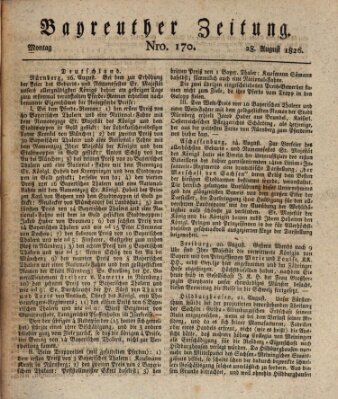 Bayreuther Zeitung Montag 28. August 1826