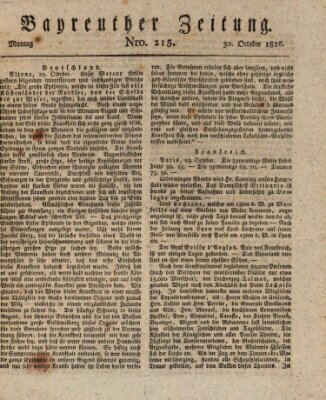 Bayreuther Zeitung Montag 30. Oktober 1826