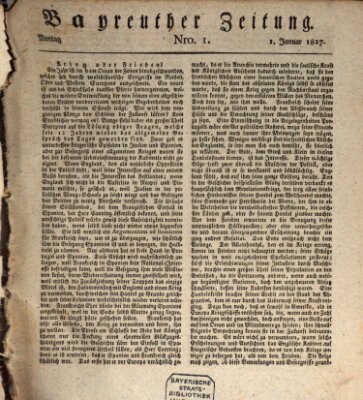 Bayreuther Zeitung Montag 1. Januar 1827