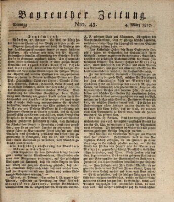 Bayreuther Zeitung Sonntag 4. März 1827