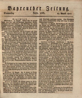 Bayreuther Zeitung Donnerstag 23. August 1827