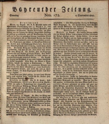Bayreuther Zeitung Sonntag 2. September 1827