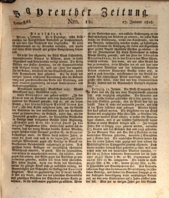 Bayreuther Zeitung Donnerstag 17. Januar 1828