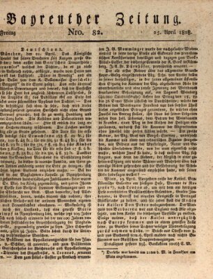 Bayreuther Zeitung Freitag 25. April 1828