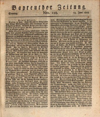 Bayreuther Zeitung Sonntag 15. Juni 1828