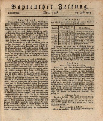 Bayreuther Zeitung Donnerstag 24. Juli 1828