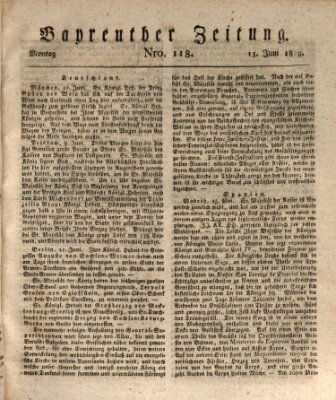 Bayreuther Zeitung Montag 15. Juni 1829