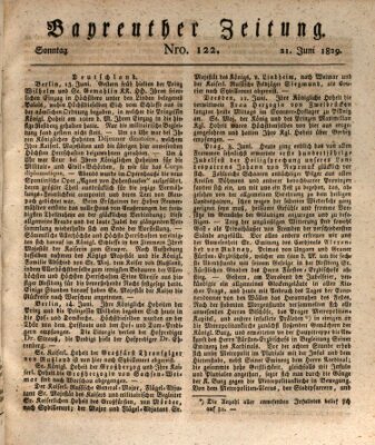 Bayreuther Zeitung Sonntag 21. Juni 1829