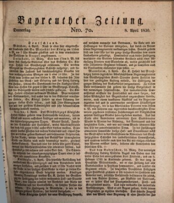 Bayreuther Zeitung Donnerstag 8. April 1830