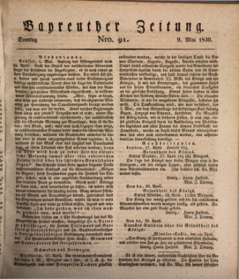 Bayreuther Zeitung Sonntag 9. Mai 1830