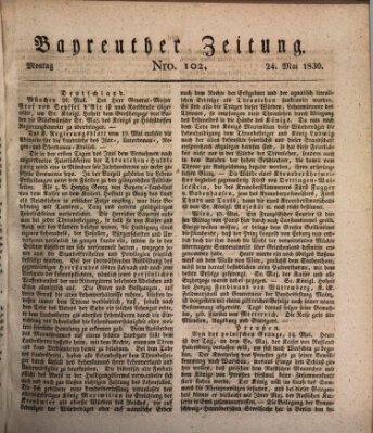 Bayreuther Zeitung Montag 24. Mai 1830