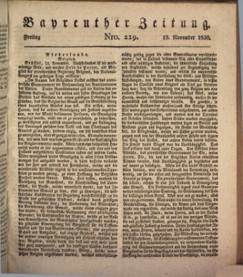 Bayreuther Zeitung Freitag 19. November 1830