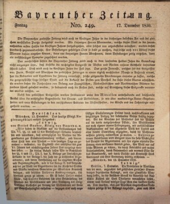 Bayreuther Zeitung Freitag 17. Dezember 1830