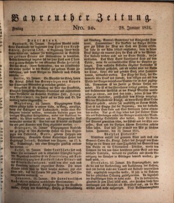 Bayreuther Zeitung Freitag 28. Januar 1831