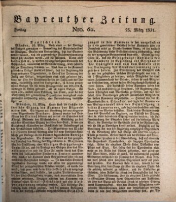 Bayreuther Zeitung Freitag 25. März 1831