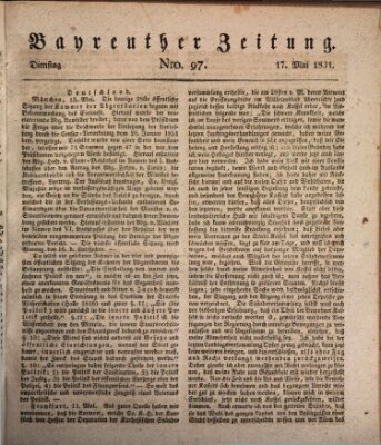 Bayreuther Zeitung Dienstag 17. Mai 1831
