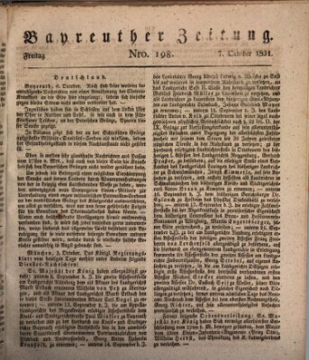 Bayreuther Zeitung Freitag 7. Oktober 1831