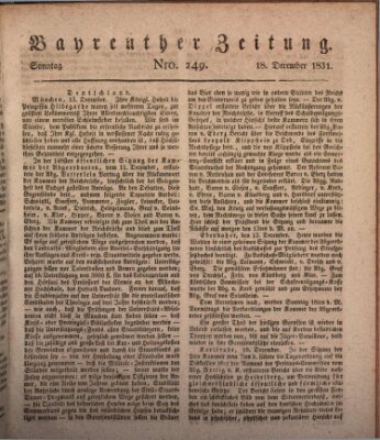 Bayreuther Zeitung Sonntag 18. Dezember 1831