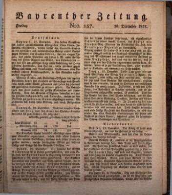 Bayreuther Zeitung Freitag 30. Dezember 1831