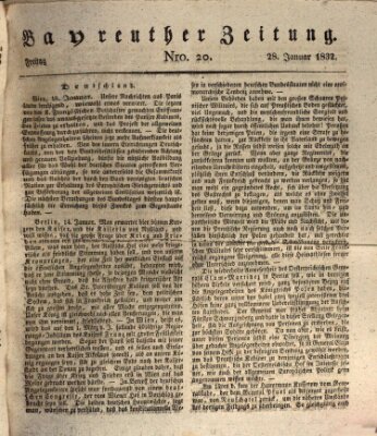 Bayreuther Zeitung Samstag 28. Januar 1832
