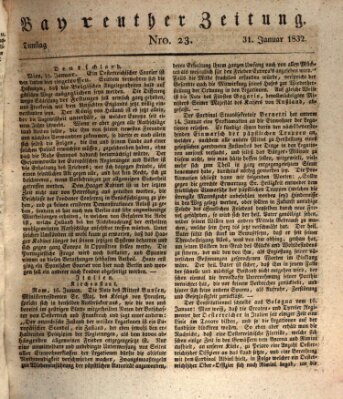 Bayreuther Zeitung Dienstag 31. Januar 1832