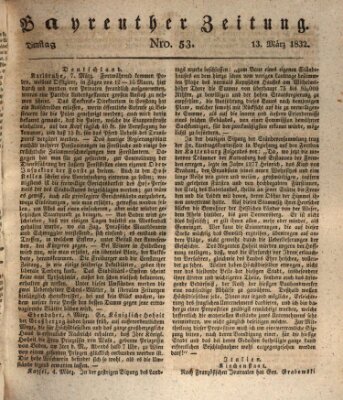 Bayreuther Zeitung Dienstag 13. März 1832