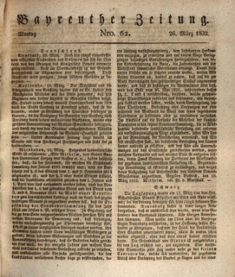 Bayreuther Zeitung Montag 26. März 1832